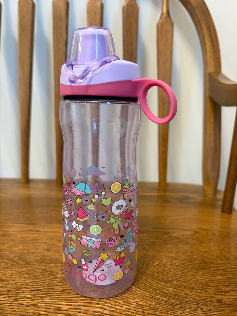 Pogo 18oz Plastic Water Bottle Summer/Unicorn Print